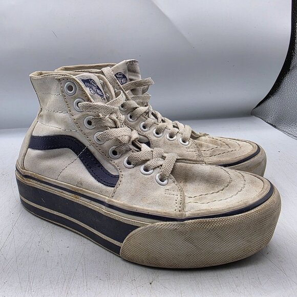 Vans SK8 Hi Tapered Womens Size 5 Stackform Navy True White Platform Shoes - Picture 1 of 15